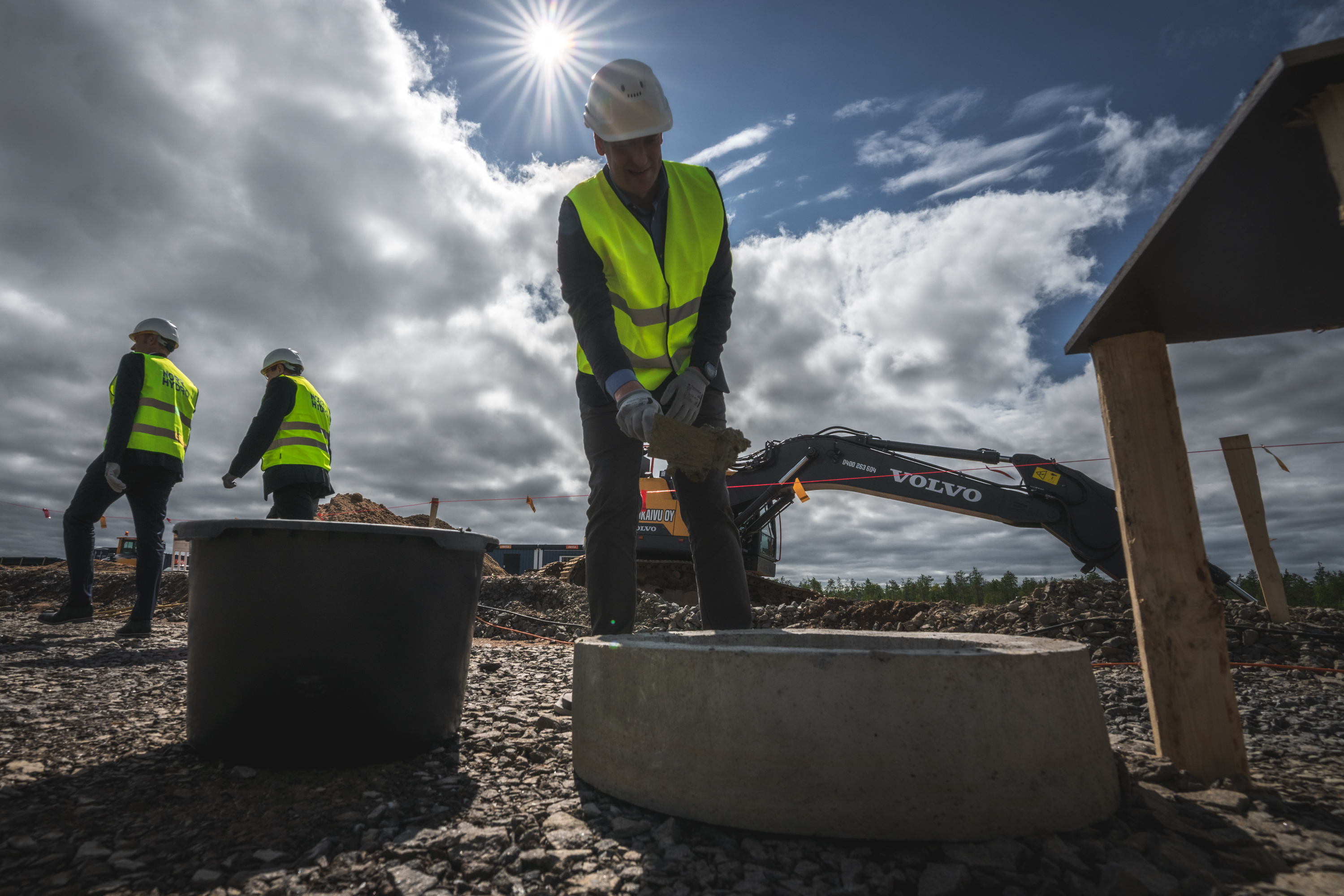 The foundation stone of Norrhydro's new production facility was laid in Rovaniemi